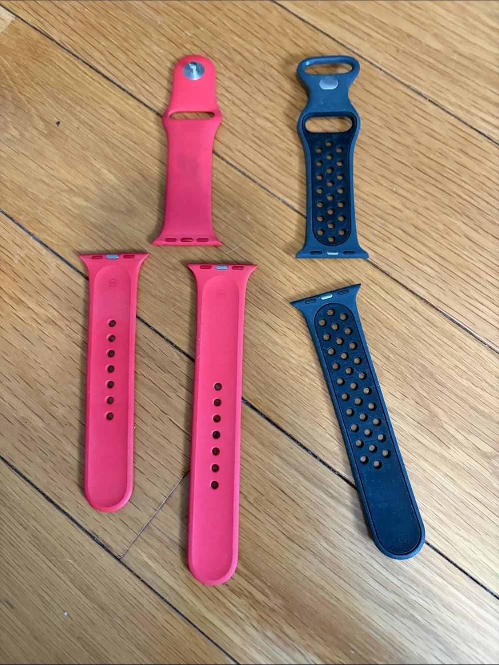 Red and Black Sport Watch Bands - Silicone Replacement Straps